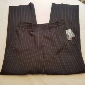 Rafaella Pinstriped Career Pants, Black, NWT